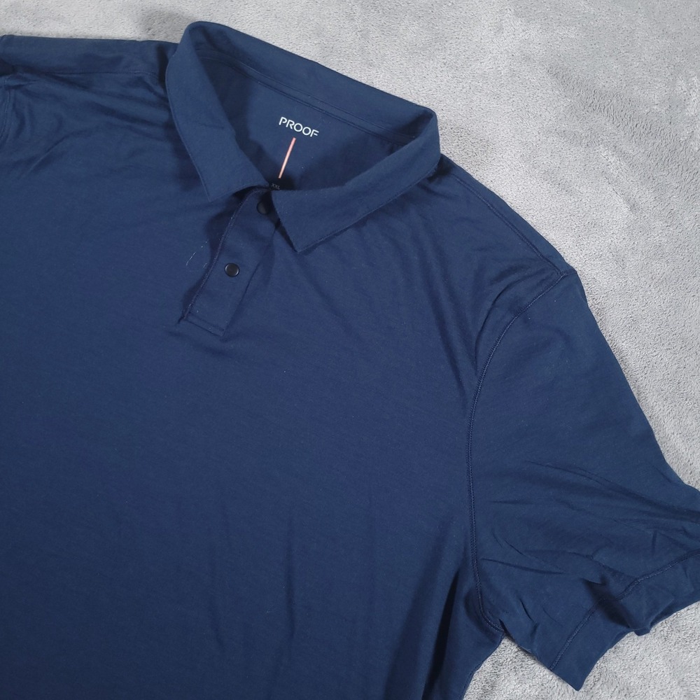 Proof Polo Shirt Mens XXL Navy Blue 72-Hour Merino Short Sleeve Performance